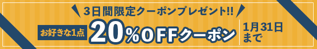 1月のラストスパート! 3日間限定特別クーポン!